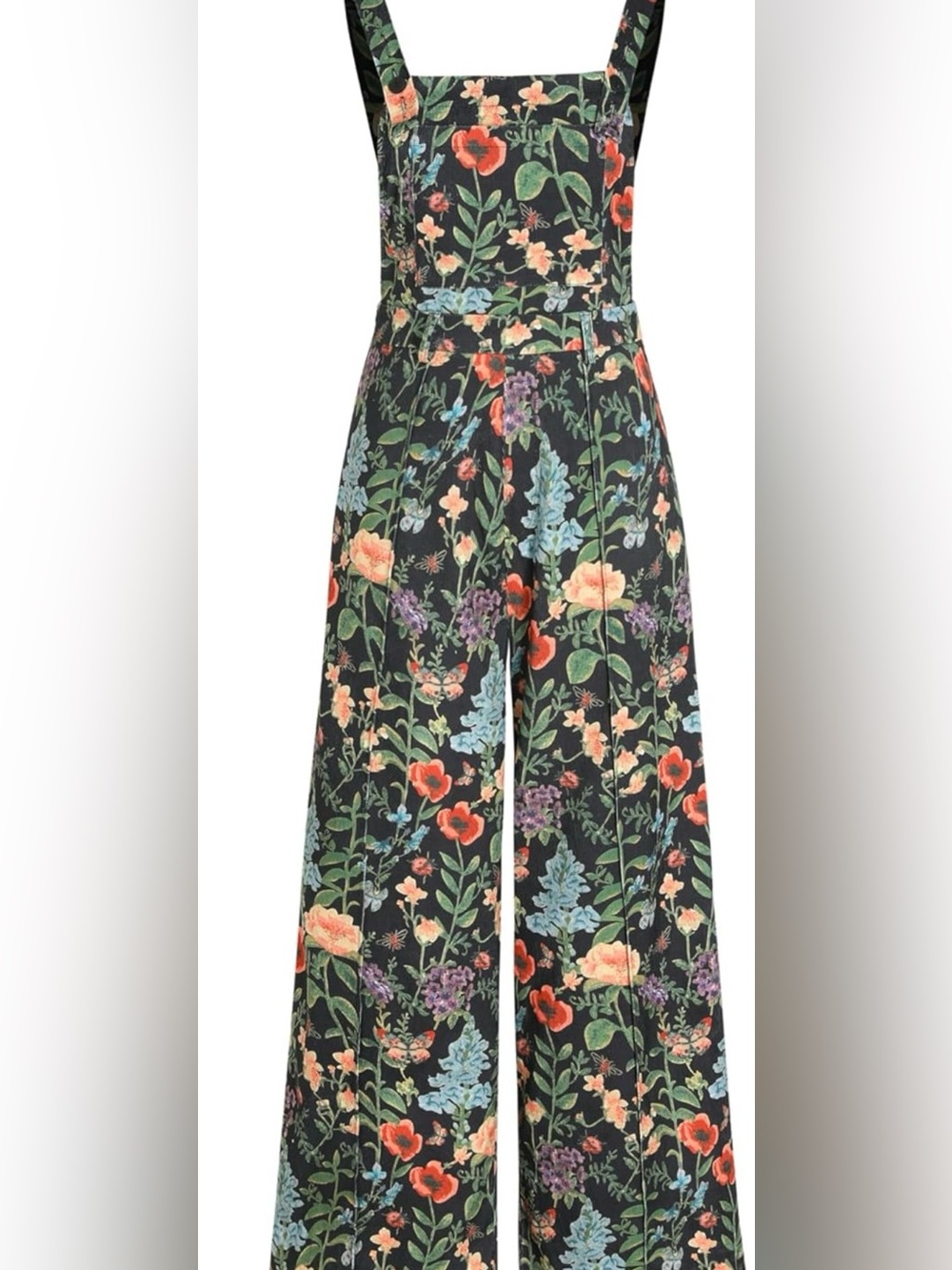 Cider Black Floral Wide-Leg Strappy Jumpsuit